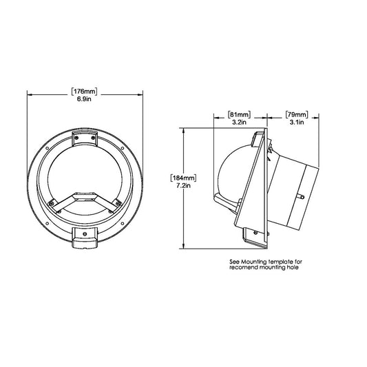 Ritchie BN202 Navigator Compass Bulkhead Mount Black BN202