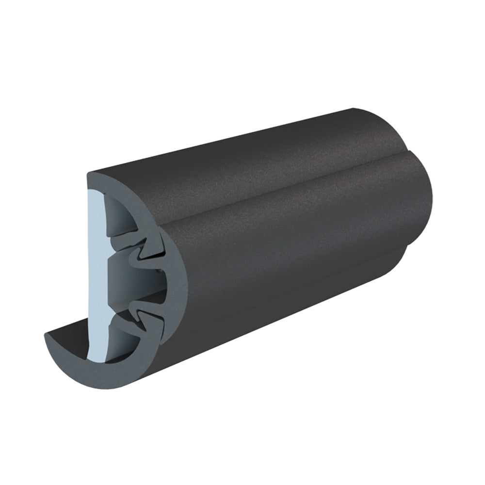 TACO SuproFlex Rub Rail Kit wFlex Vinyl Overlay Insert 2H x 114W x 80L Black wBlack Insert V119993BBK802