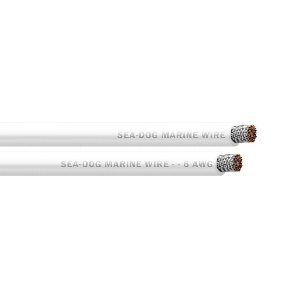 SeaDog 6 AWG White Battery Cable 50 8006051