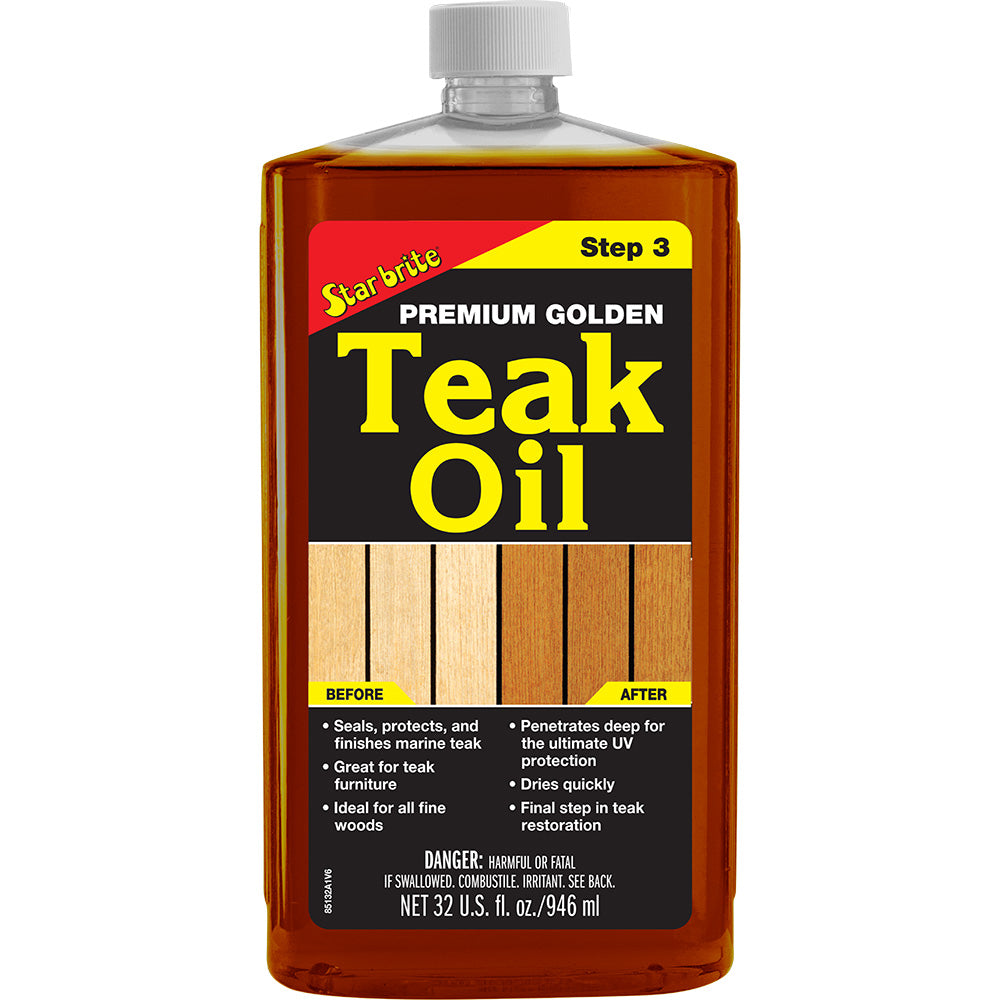 Star brite Premium Golden Teak Oil 32 oz 85132