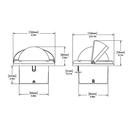Ritchie SS1002W SuperSport Compass Flush Mount White SS1002W