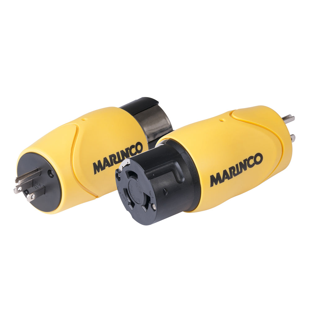 Marinco Straight Adapter 15A Male Straight Blade to 50A 125250V Female Locking S15504