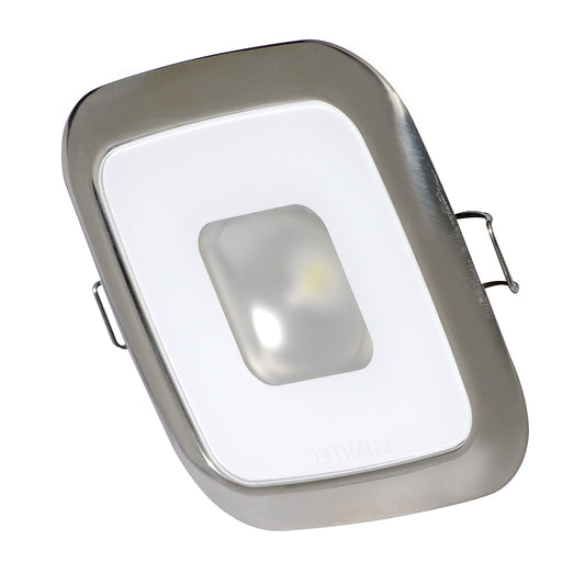 Lumitec Square Mirage Down Light Spectrum RGBW Dimming Polished Bezel 116117