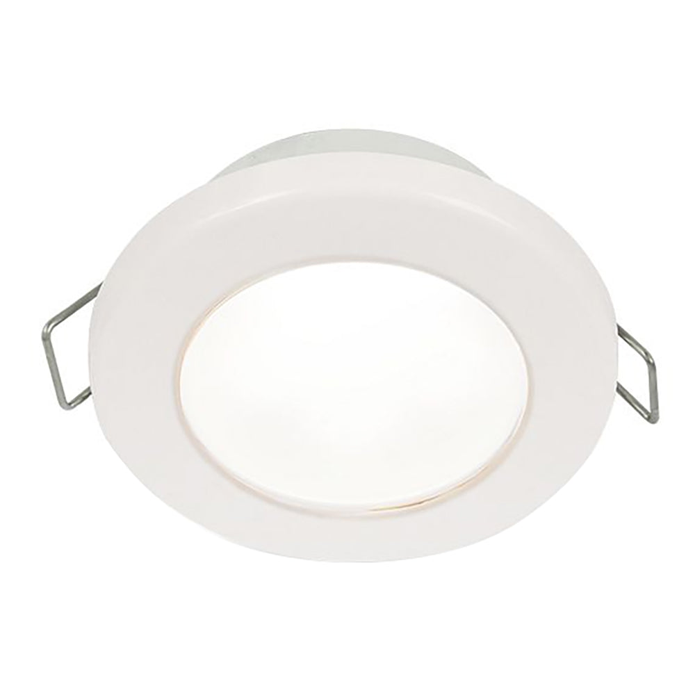 Hella Marine EuroLED 75 3 Round Spring Mount Down Light White LED White Plastic Rim 12V 958110511