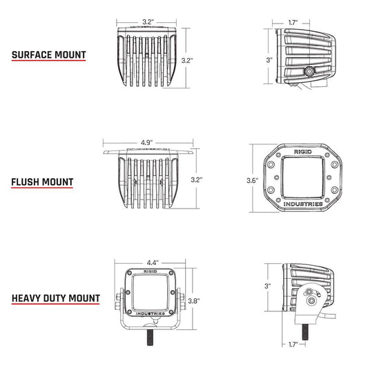 RIGID Industries DSeries PRO HybridSpot LED Pair Black 202213