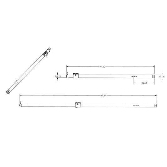 TACO TeleSun Aluminum Shade Poles wCarry Bag T107001VEL
