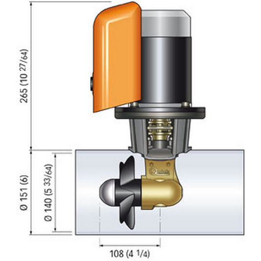 Quick Bow Thruster BTQ 14040 40KGF 12V D140 22kW FGBT14040120T00