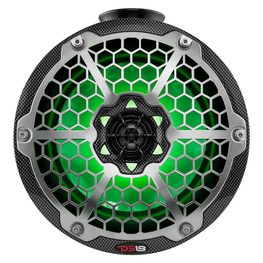 DS18 HYDRO 8 Compact Wakeboard Pod Tower wRGB Light 375W Black Carbon Fiber CFPS8
