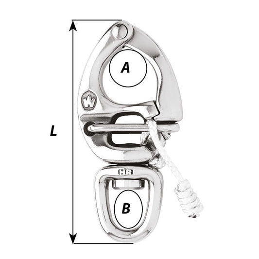 Wichard HR Quick Release Snap Shackle With Swivel Eye 90mm Length 33564 02675