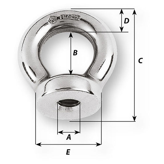 Wichard 8mm Eye Nut Thread M10 x 150mm 06345