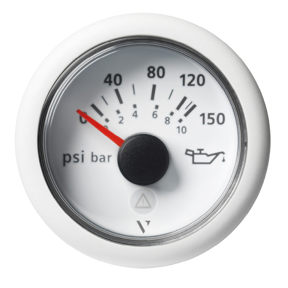 Veratron 52mm 2116 ViewLine Engine Oil Pressure Gauge 150 PSI White Dial Bezel A2C59514202