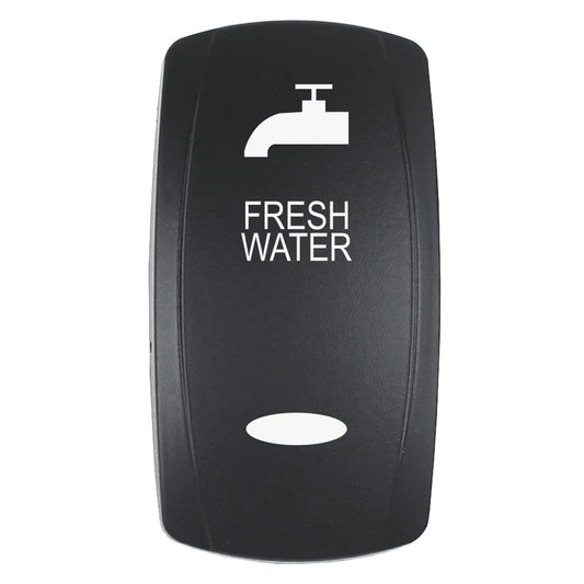 Pacer Actuator  FRESH WATER fV Series Contura Switches  Black  Laser Etched TopBottom Light EV2LEFRSH