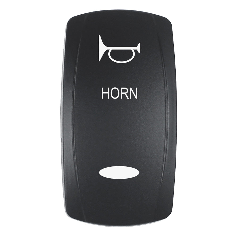 Pacer Actuator  HORN fV Series Contura Switches  Black  Laser Etched TopBottom Light EV2LEHRN