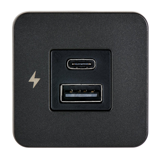 Scanstrut TILE USBAUSBC Interior Charging Socket  1224V  Black Bezel SCTILE10