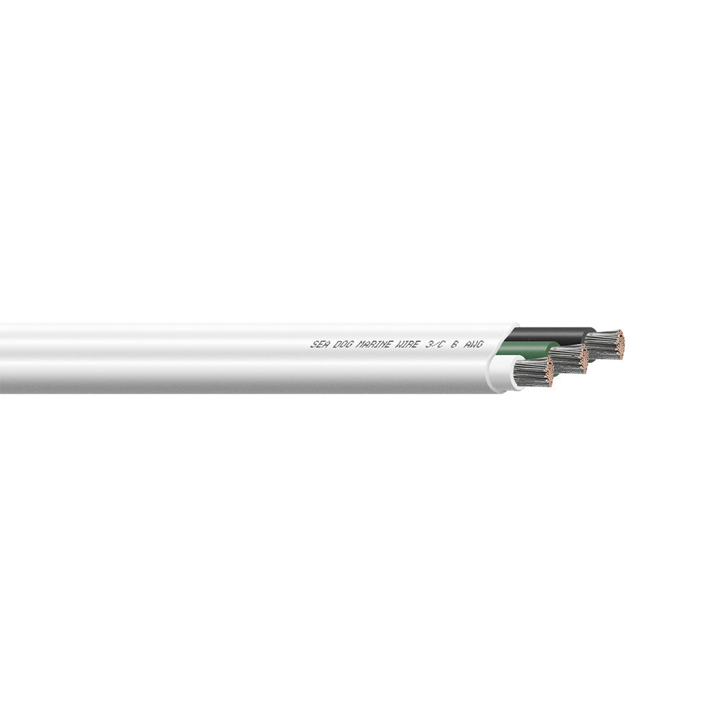 SeaDog 63 AWG Flat Triplex Wire  WhiteGreenBlack  100 8006302