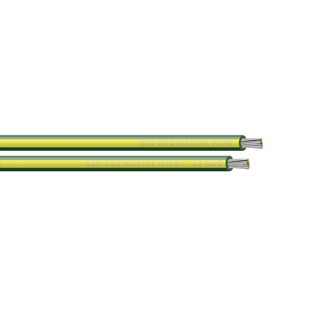 SeaDog 10 AWG GreenYellow Stripe Primary Wire  500 8010147