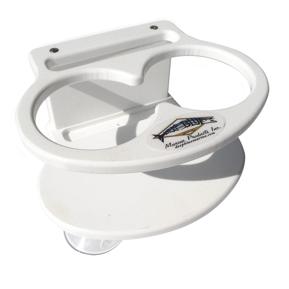 Deep Blue Marine Double Slim Can Drink Holder  Cell Phone  White DSDCELL
