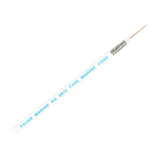 Pacer RG59UW Coax Cable  White  150 MRG59UW150
