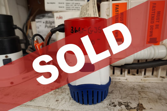 Submersible pump with 'SOLD' text overlay on a cluttered background