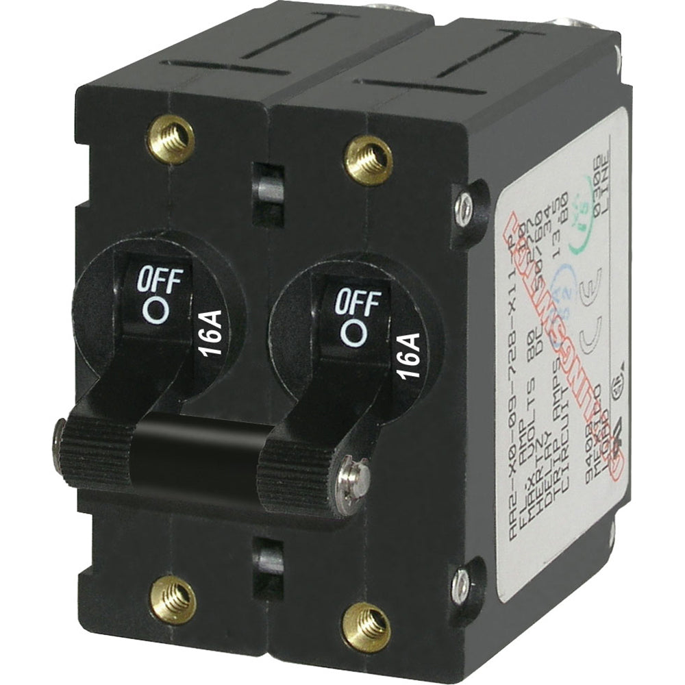 Blue Sea 7348 ASeries Double Pole Toggle  16A  Black 7348