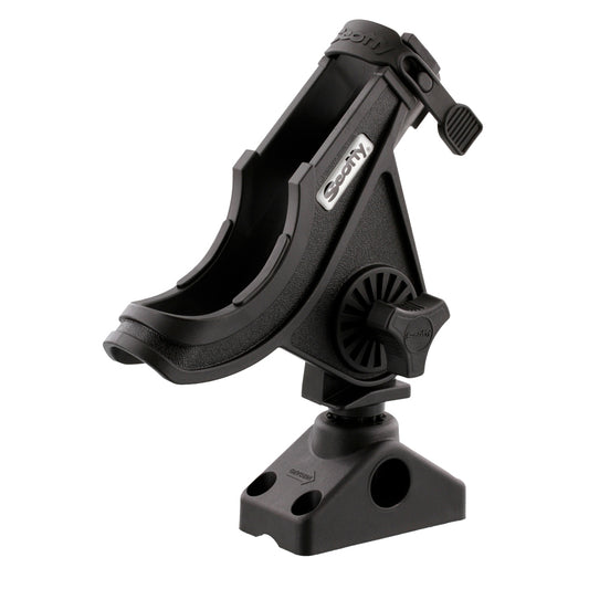 Scotty 280 Bait CasterSpinning Rod Holder w241 DeckSide Mount  Black 280BK