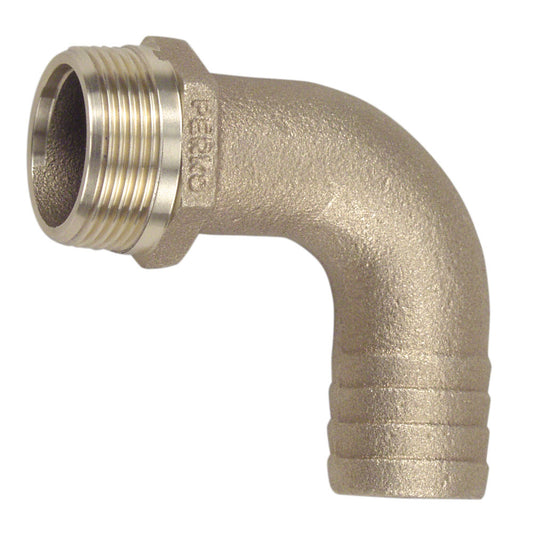 Perko 1 Pipe to Hose Adapter 90 Degree Bronze MADE IN THE USA 0063DP6PLB