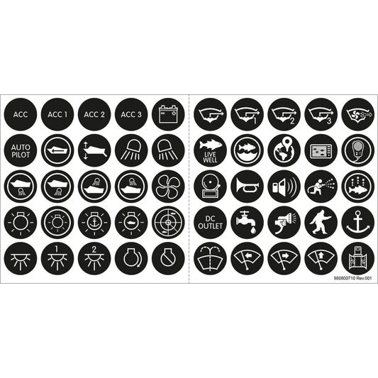 Blue Sea 4230 Push Button Switch Label Kit 4230