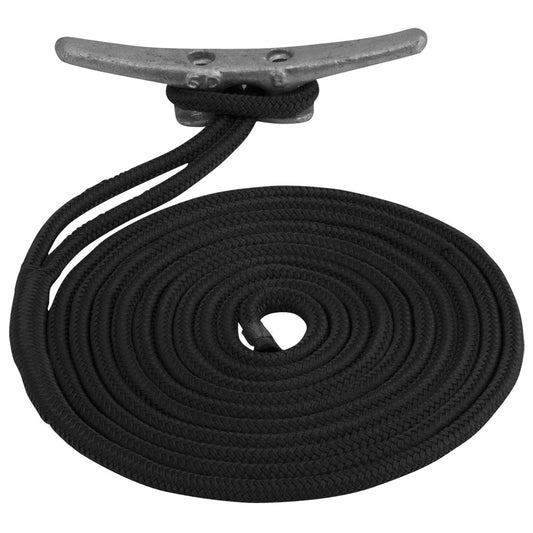 SeaDog Double Braided Nylon Dock Line  12 x 10  Black 302112010BK1