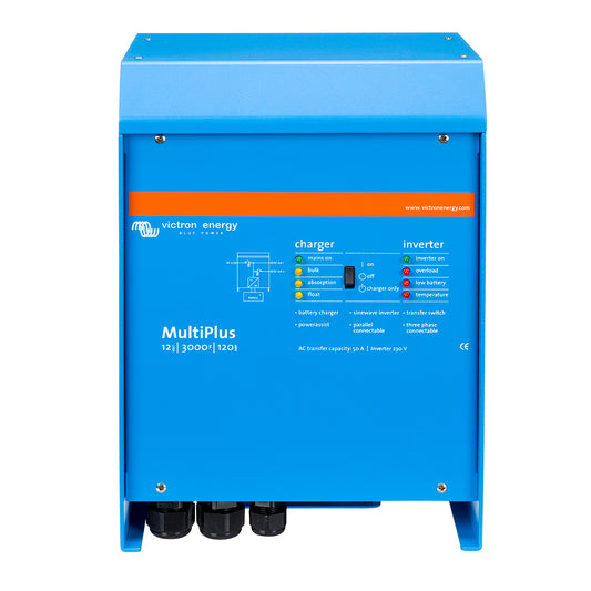 Victron MultiPlus InverterCharger 12VDC  3000VA  120VAC w 120AMP Charger  50AMP Transfer Switch  UL Approved