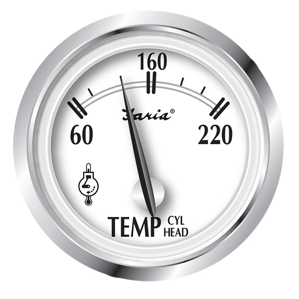 Faria Newport SS 2 Cylinder Head Temperature Gauge wSender  60 to 220 F 25011