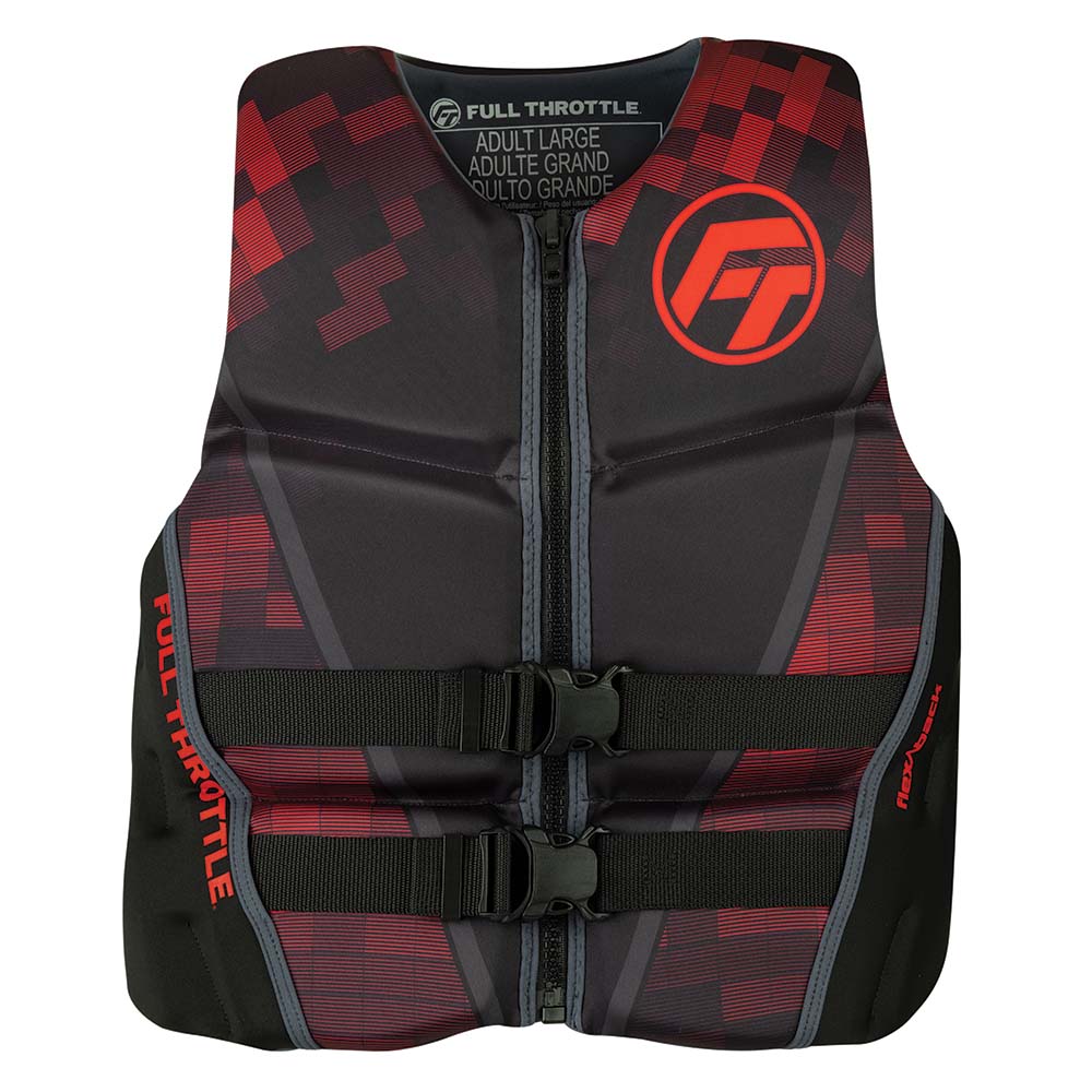 Full Throttle Mens RapidDry FlexBack Life Jacket  XL  BlackRed 14250010005022