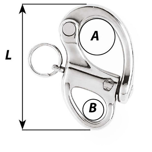 Wichard 2 Snap Shackle wFixed Eye  50mm 02471