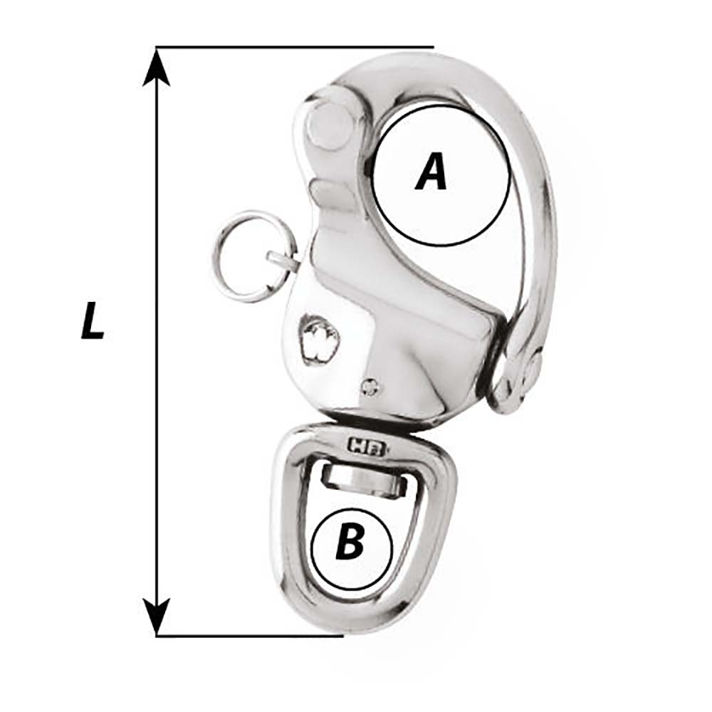 Wichard 234 Snap Shackle wSwivel  Clevis Pin  70mm 02474