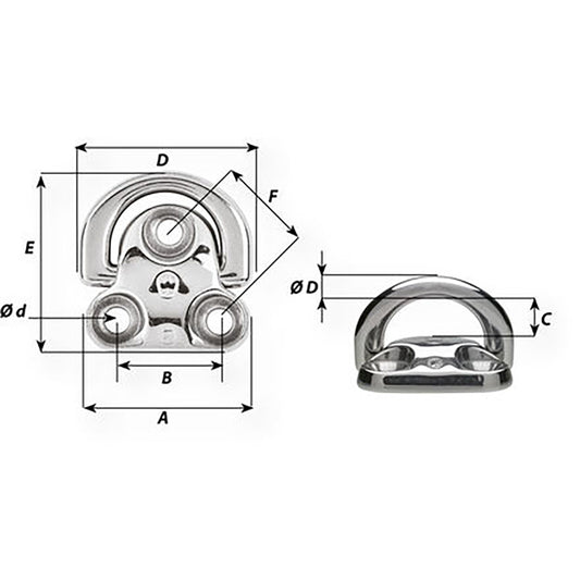 Wichard Folding Pad Eye  Diameter 1564 06604
