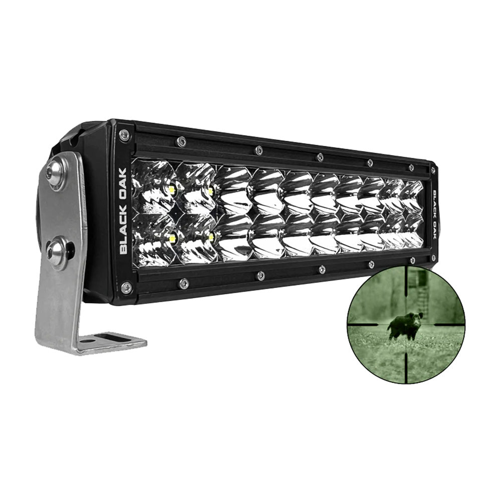 Black Oak Pro Series Double Row Combo Infrared 10 940nm Light Bar  Black 10IR940