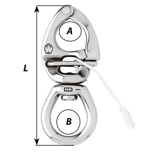 Wichard HR Quick Release Snap Shackle With Large Bail  80mm Length  3532 02773