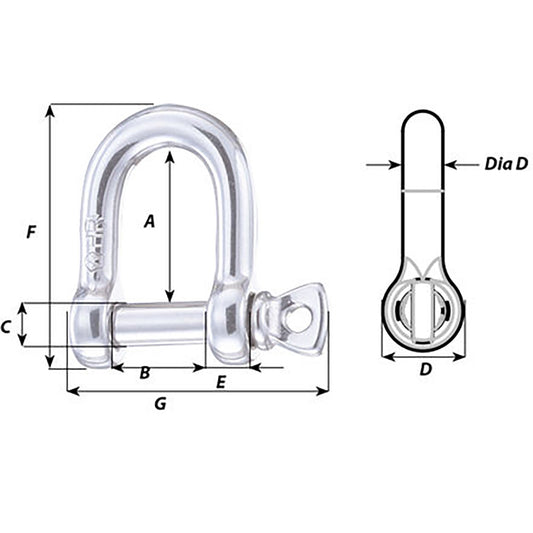 Wichard HR D Shackle  14mm Diameter 11207