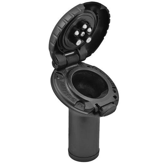 Attwood Deck Fill fCarbon Canister System Angled Body Scalloped Black Plastic Cap 99DFCCAB1S
