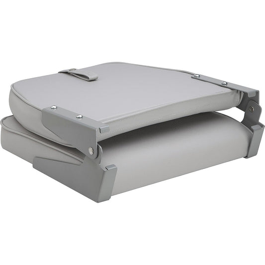 Attwood SwivlEze Low Back Padded Flip Seat  Grey 98395GY