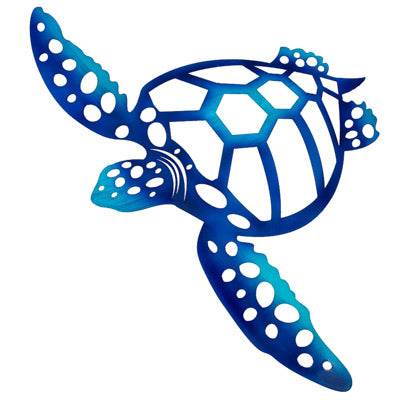 Blue turtle design on a white background
