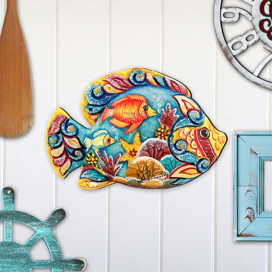 Tropical Fish Beach House Door Decor by G. DeBrekht - Coastal Holiday Decor - 8126121H-1